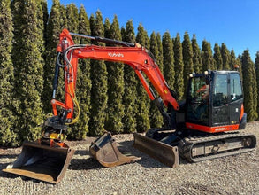 Kubota KX080 - 4 + 3 Godets et ENGCON - Mini - pelle 8T - Logist Agri