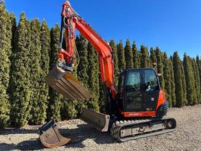 Kubota KX080 - 4 + 3 Godets et ENGCON - Mini - pelle 8T - Logist Agri