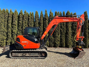 Kubota KX080 - 4 + 3 Godets et ENGCON - Mini - pelle 8T - Logist Agri